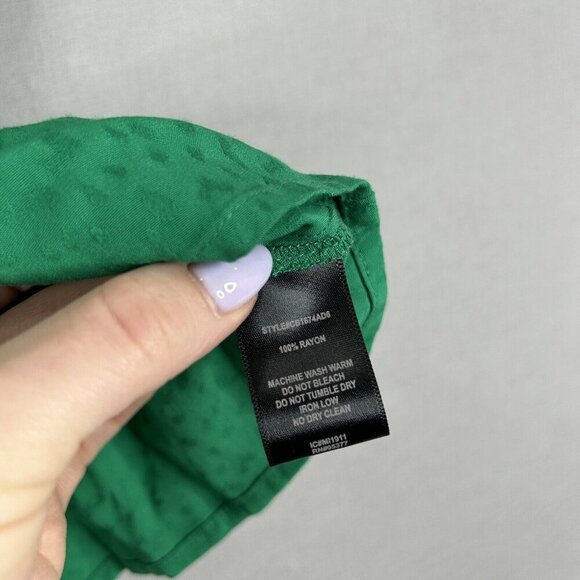 Sanctuary Womens Top Extra Large Green Dani One Shoulder Tie Wrap Blouse Resort - Picture 11 of 12